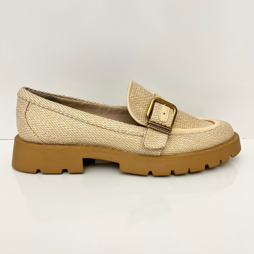 Women's Cream Loafers with Tan Sole